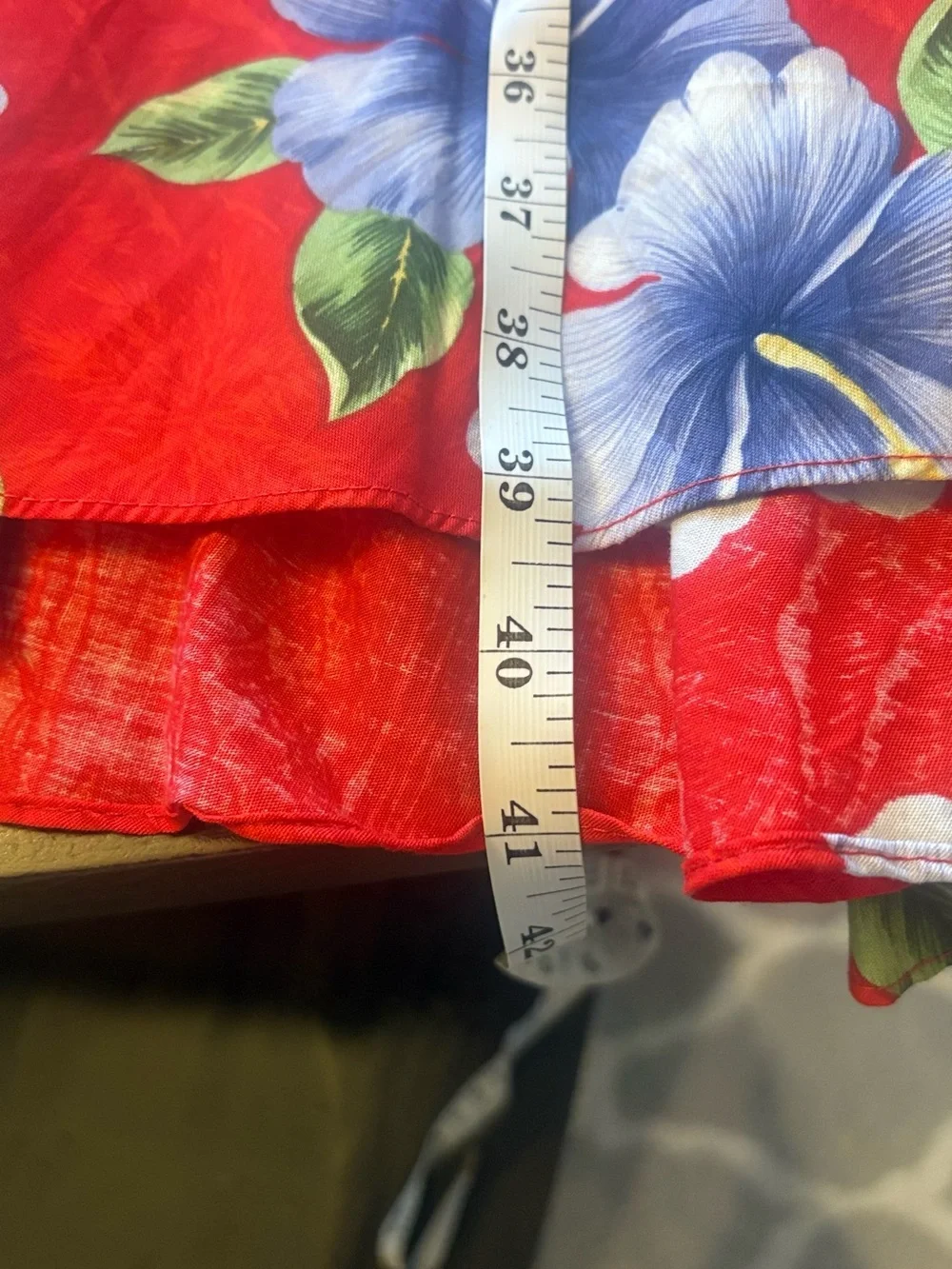 Royal creations made in Hawaii womens XL tropical hibiscus midi dress red cotton - Picture 12 of 15